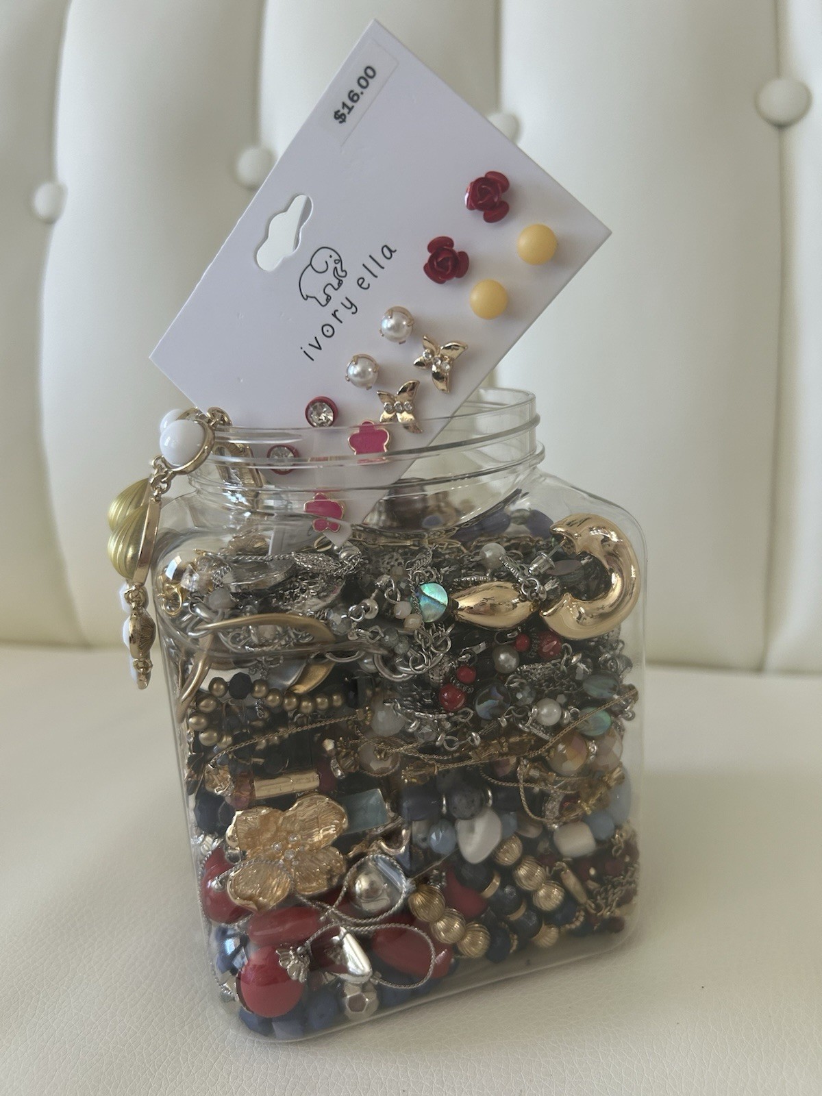 Mixed Costume Jewelry Lot – Necklaces, Bracelets, Earrings & Charms | 956g (2.1