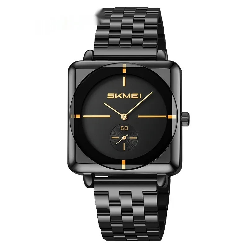 Square Steel Band Stylish Standalone Seconds Subdial With Two Hands Solid Steel
