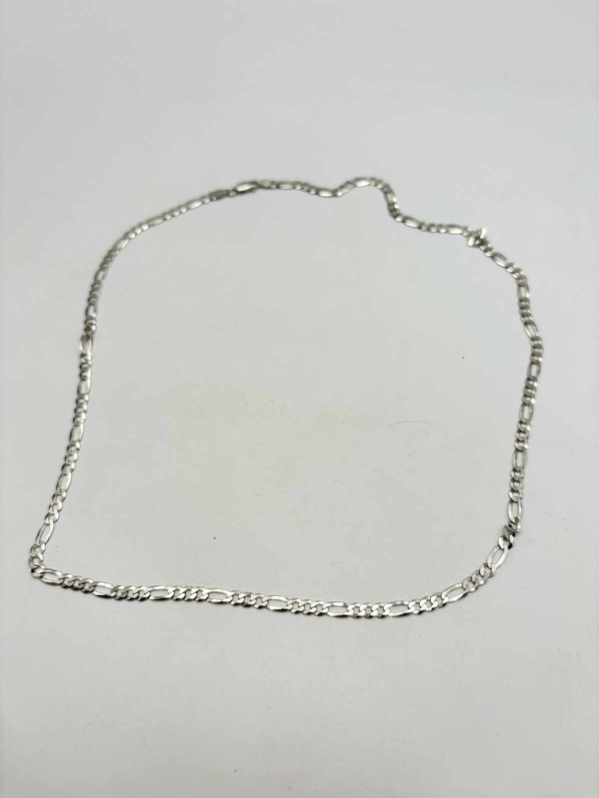 STERLING SILVER 925 ITALY 24″ FIGARO CHAIN NECKLACE 4.4 mm wide 10.7g