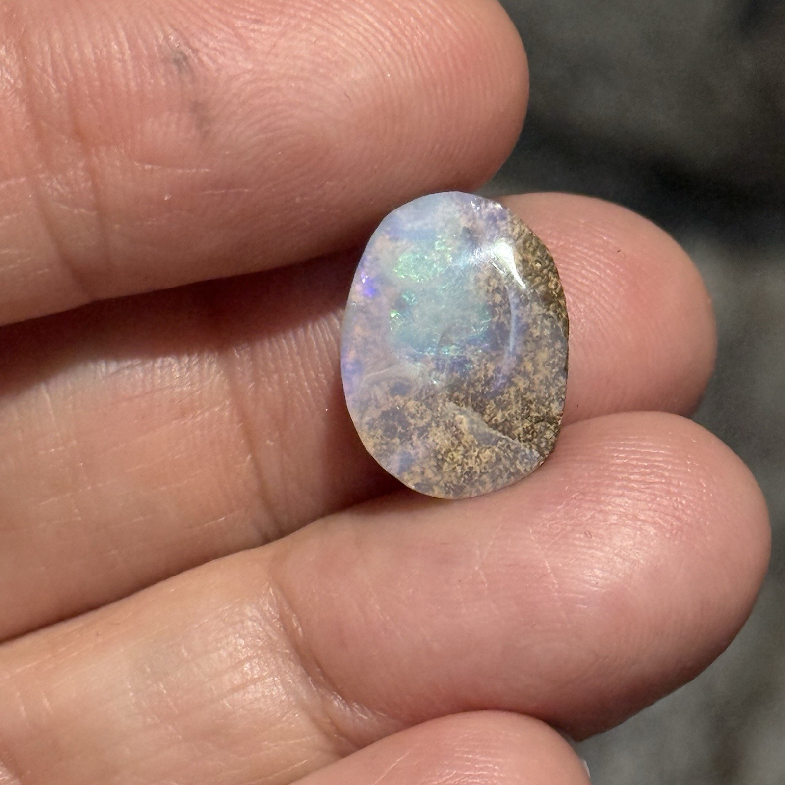 SALE 6.55ct 15x11x5mm Light Crystal Pipe Australian Boulder Opal Cabochon Gem