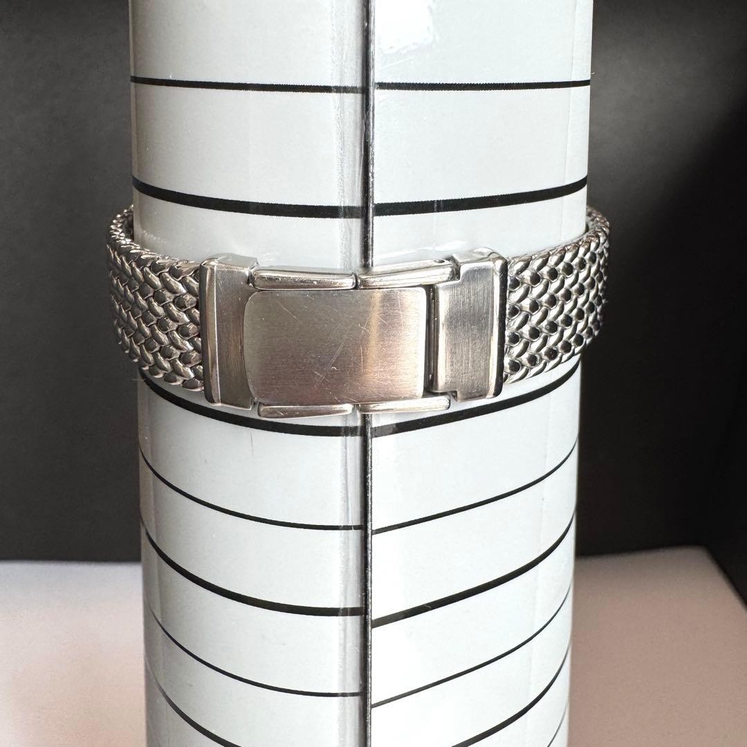 SEIKO Credor 8420-6690 Rectangular Shell Dial Silver 18K SS Used Authentic