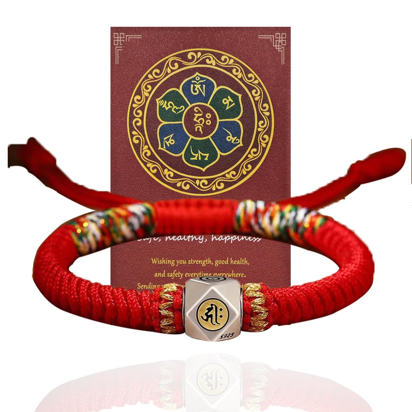 Red String Bracelet with Cinnabar Peaceful Buckle for Protection,Lucky Charm