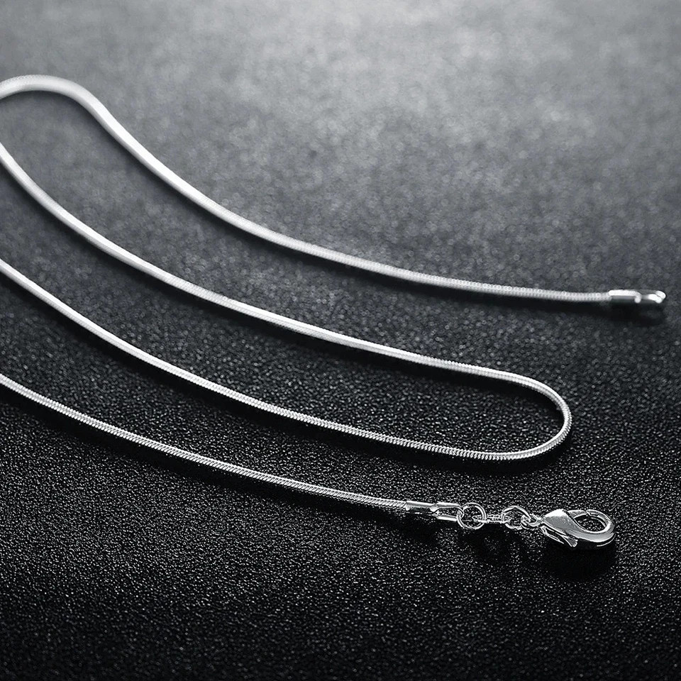 10PCS wholesale 925 sterling solid silver 1MM 16-30inch snake chain necklace