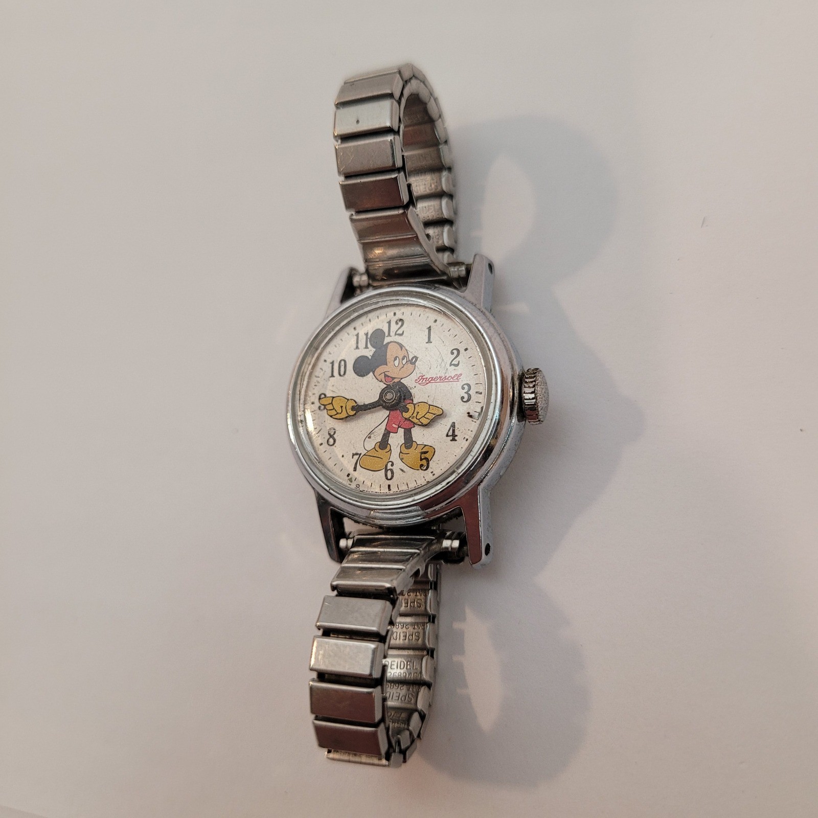 Timex Ingersoll Mickey Mouse Watch Spare Repair Vintage Manual Wind Speidel Band