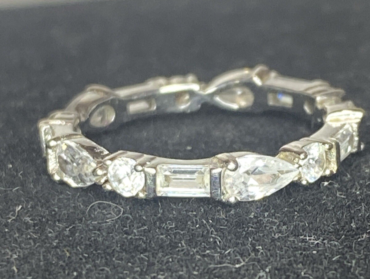 Gorgeous Sterling Silver 925 Fuzion Creations Cubic Zirconia Eternity Band Ring