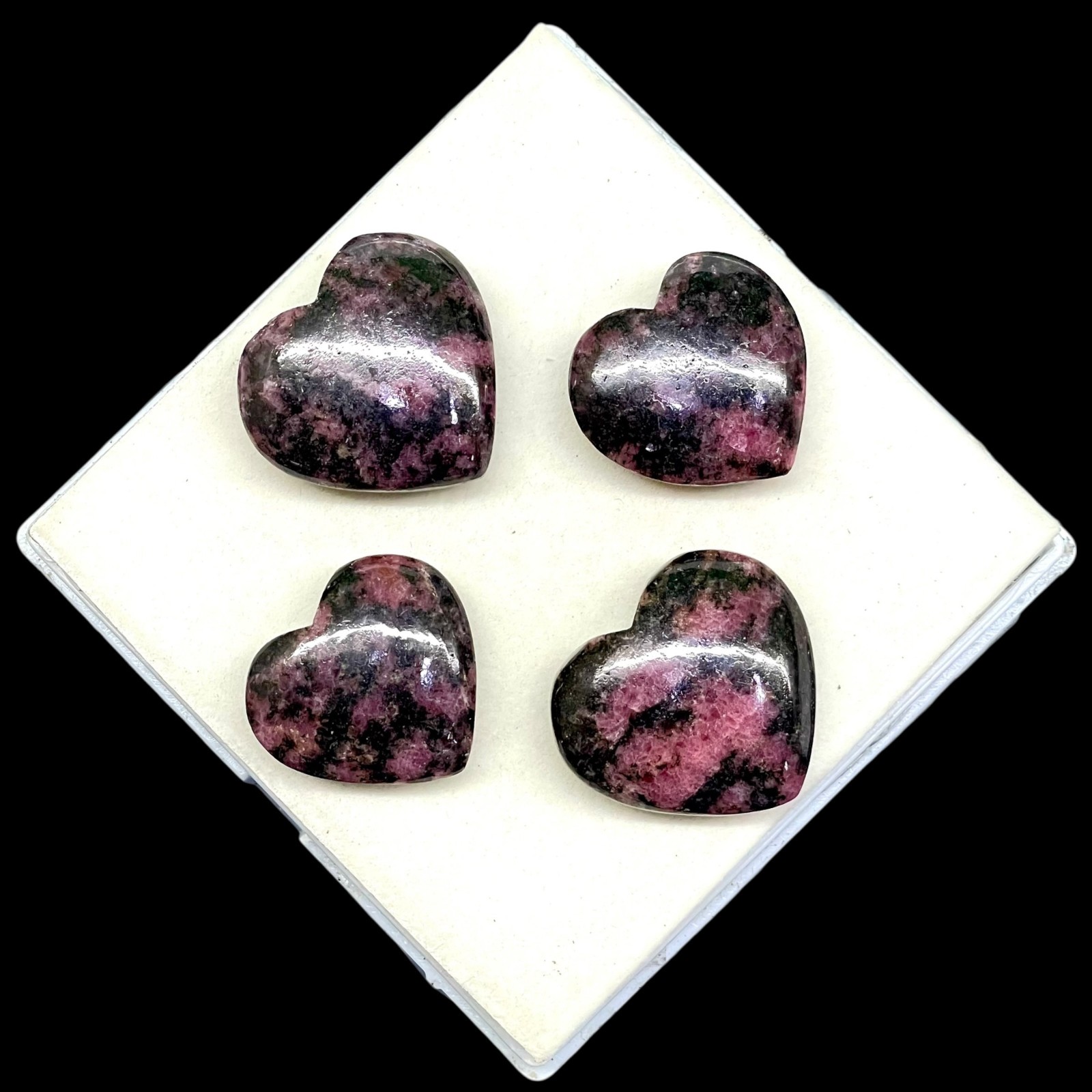 4 Pcs Natural Red Rhodonite 25-29mm Heart Shape Pendant Size Loose Gemstones Lot