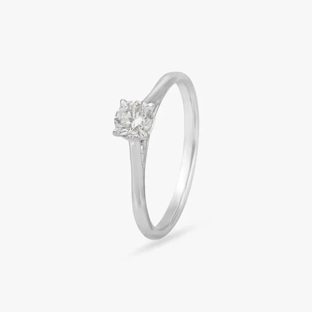 Diamond Wedding Ring Round 0.40 Ct Lab Grown Solid 14K White Gold Size 5 6 7 8 9