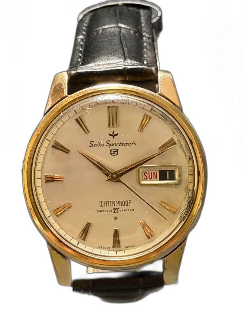 SEIKO Sportsmatic 5 Automatic Men’s Wristwatch Champagne White Dial Pre-owned –