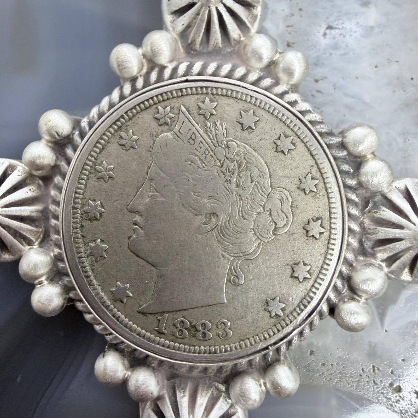1883 Genuine US Liberty Head Nickle Decorated Unisex Pendant