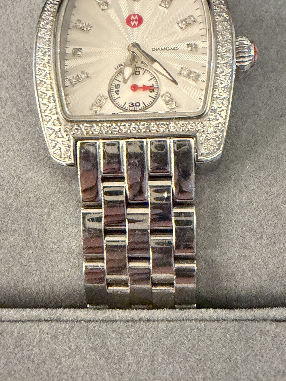 Michele Deco Diamond Chronograph MW02A01A2942 Diamond Bezel Swiss Women’s Watch