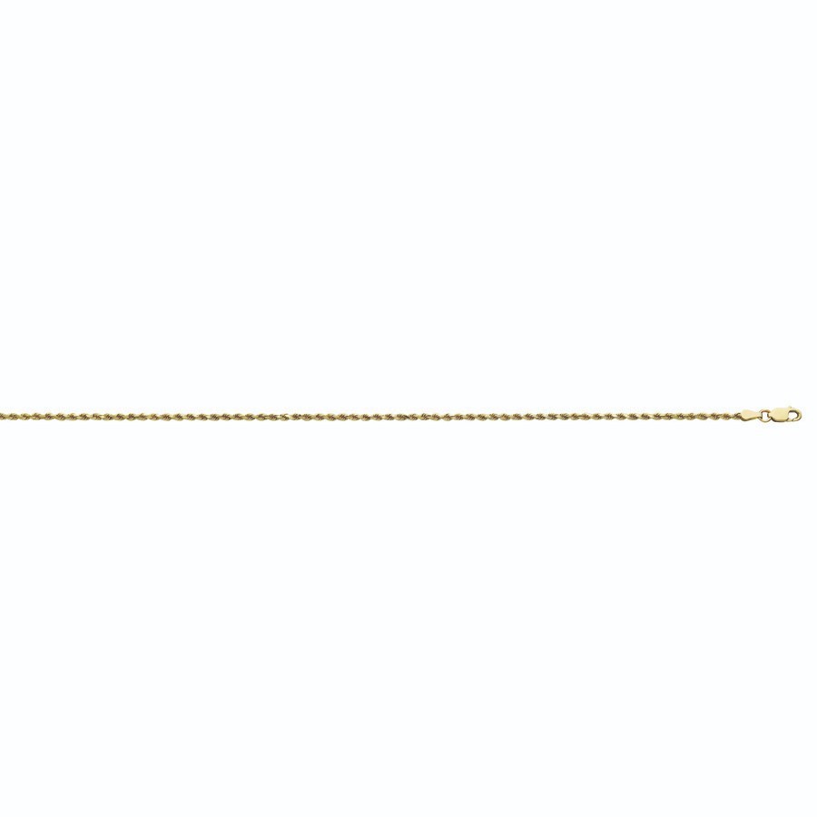 14k solid yellow gold diamond cut rope chain 20″inch 1.9mm 5.4 grams