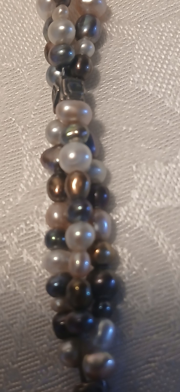 Multicolor 3 Strand Pearl Beaded Wrap Around Bracelet, 7.5″, Missing Clasp Hook