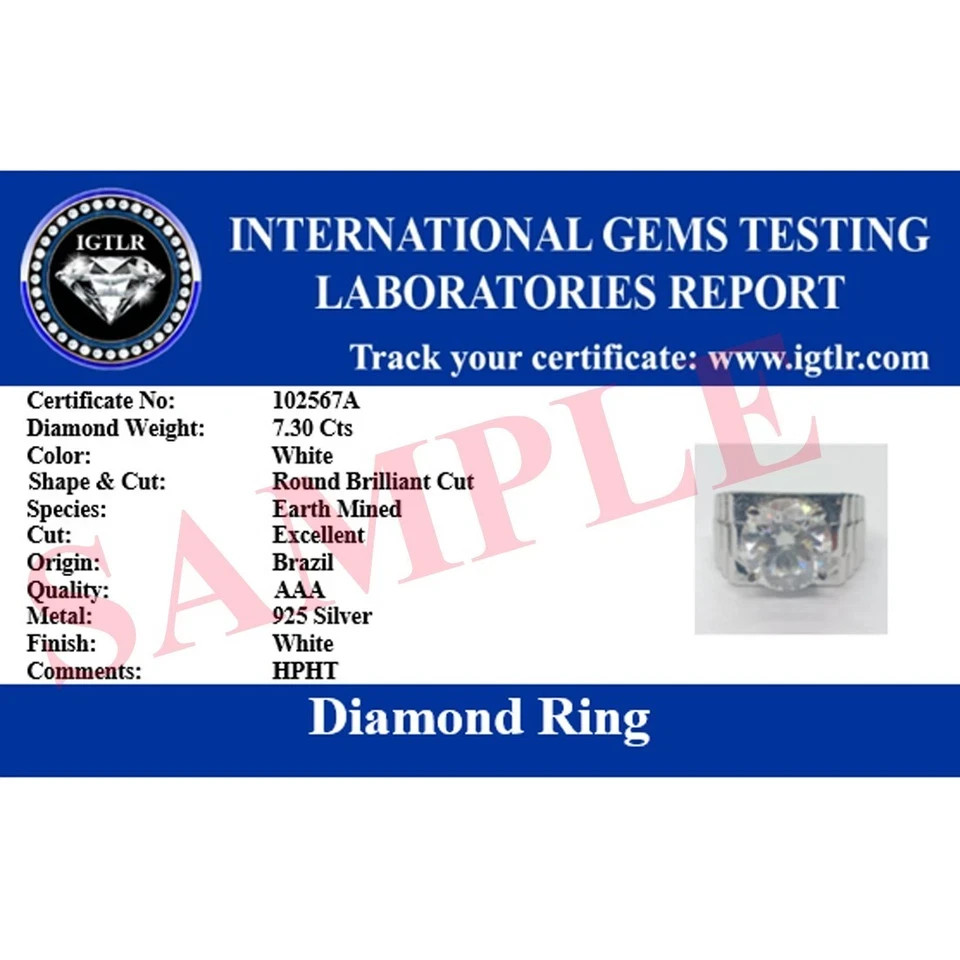 RARE 16.15 Ct Certified Cushion Cut White Treated Diamond 925 Silver Ring