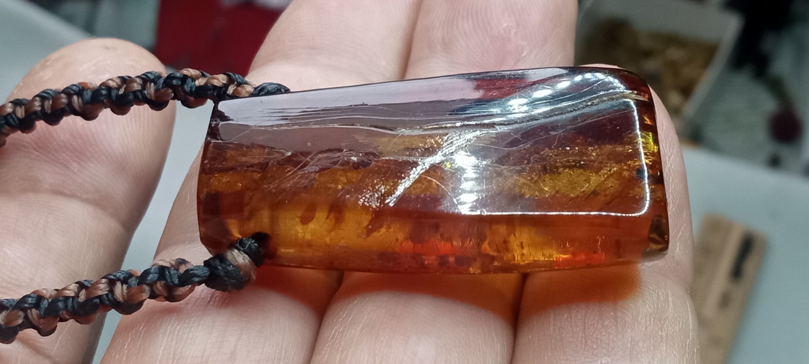Amber Natural 25 million years old from Mexico adjustable hand braided.