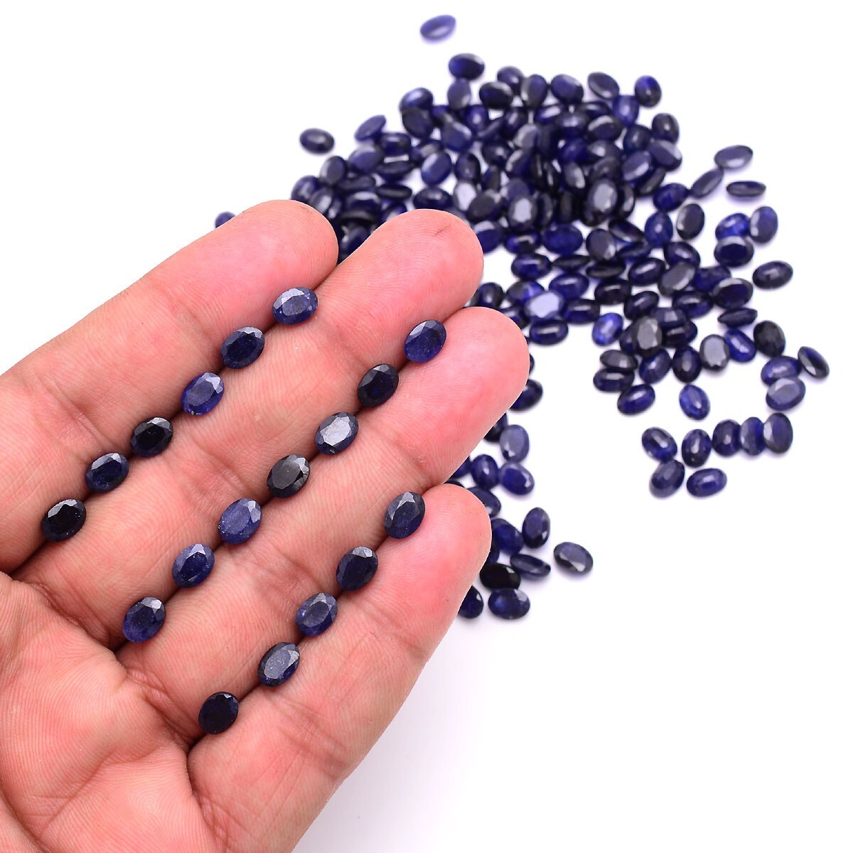 10Pcs Natural Blue Sapphire 8x6mm Oval Cut Dazzling Loose Gemstone Wholesale Lot