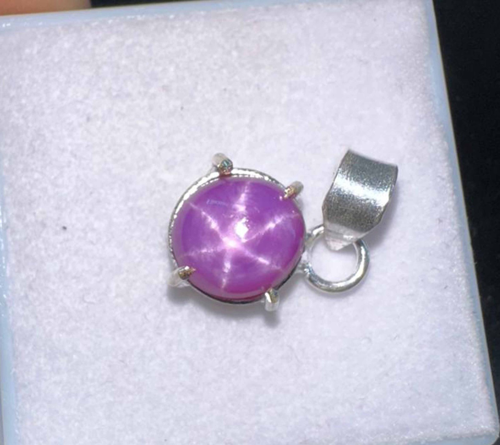 Natural 11.70 CT Purple Star Sapphire Round Cut Certified Gemstone Pendant 925