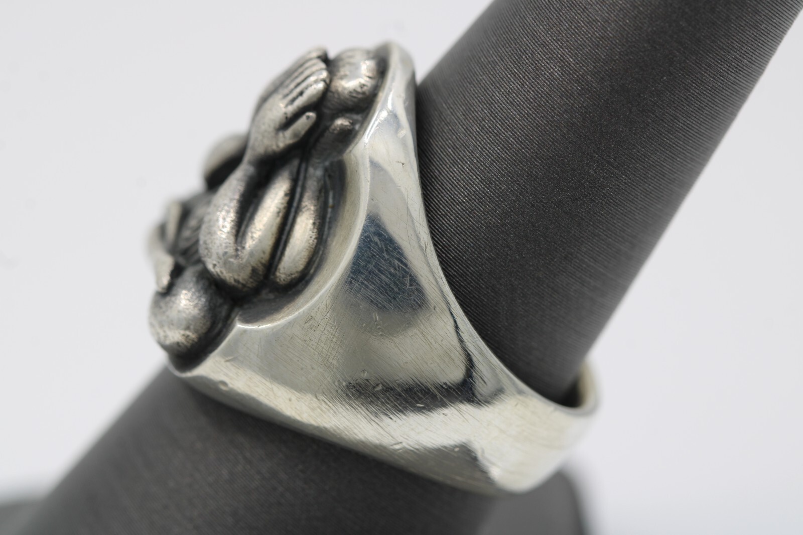 Phra Pidta Sterling Silver Talisman Thai Buddha Ring Size 8 – 20.1 Grams