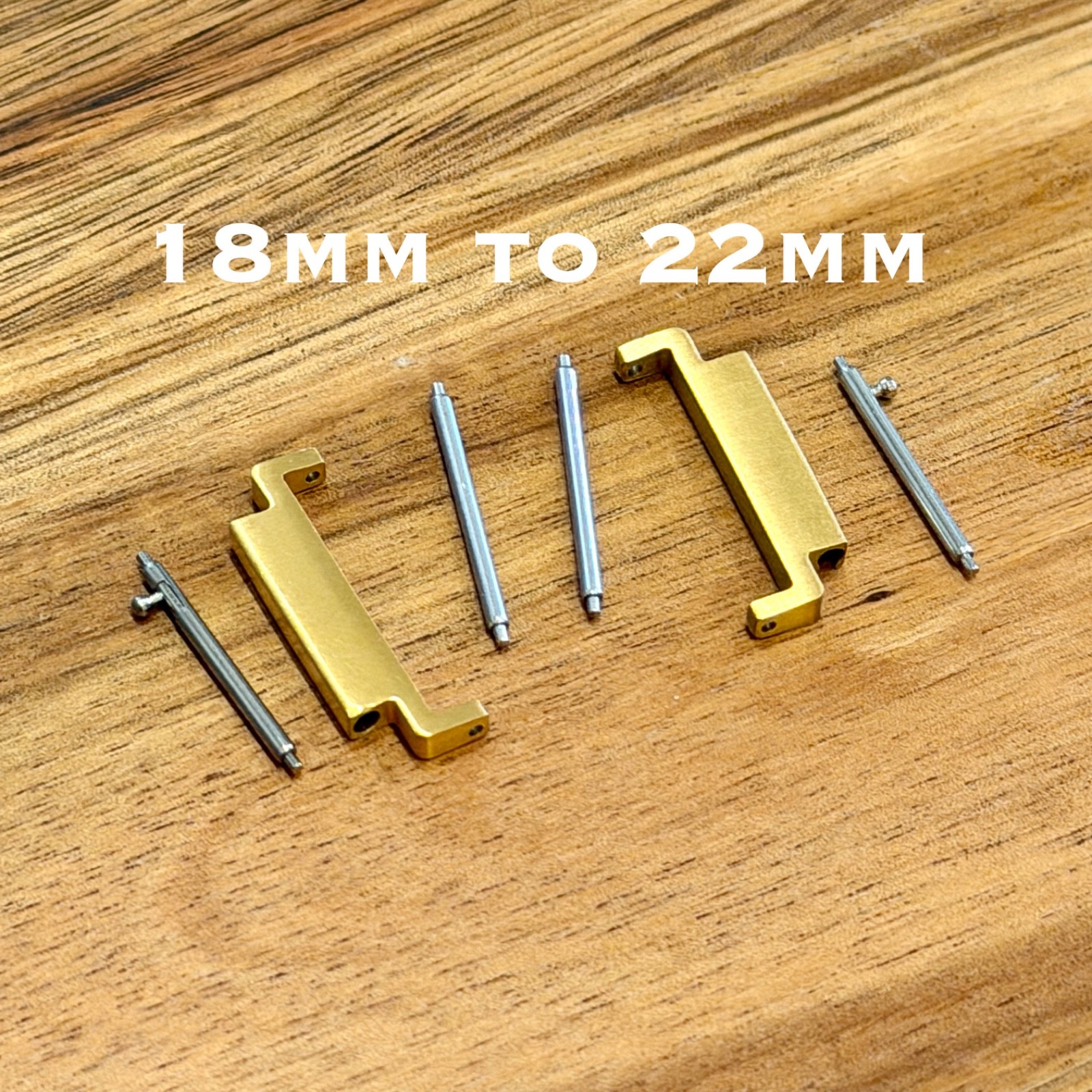 22mm Strap Adapter for 18mm Watch Lugs Quick Release Stainless Steel Brushed Set