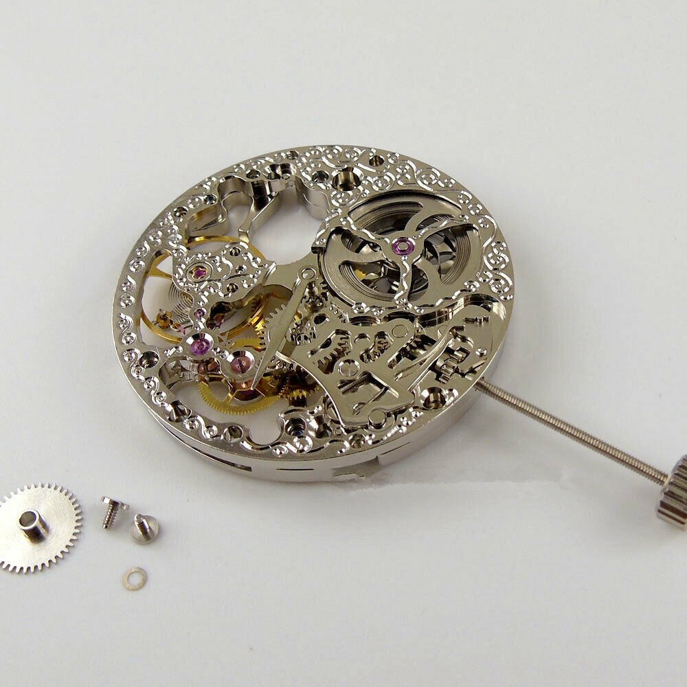 NEW 36.6mm Skeleton Hand Winding Mechanical Watch Movement For ETA 6498 6498-1