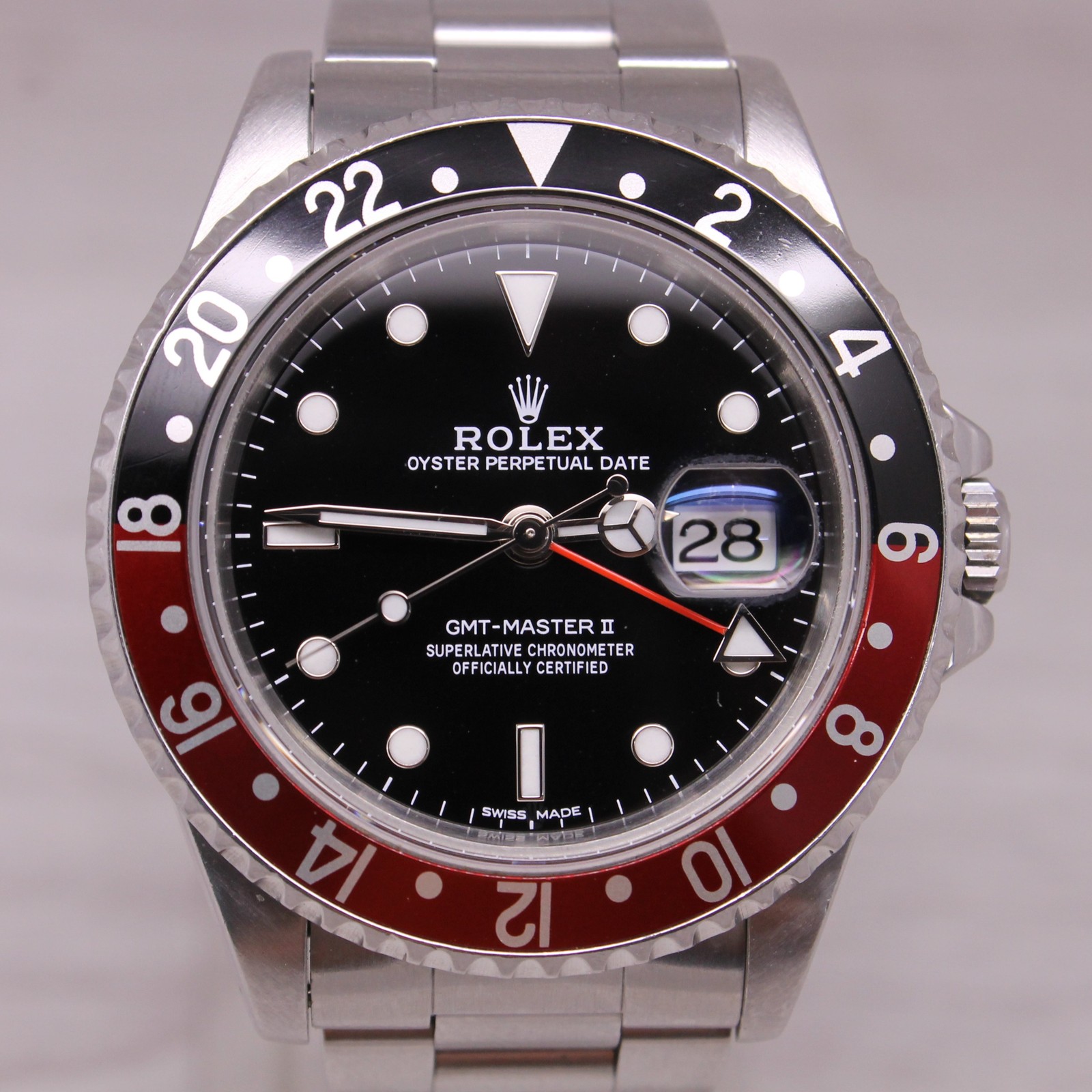 Vintage 1995 Rolex GMT Master II 16710 Mens 40mm Steel Watch Oyster Coke Bezel