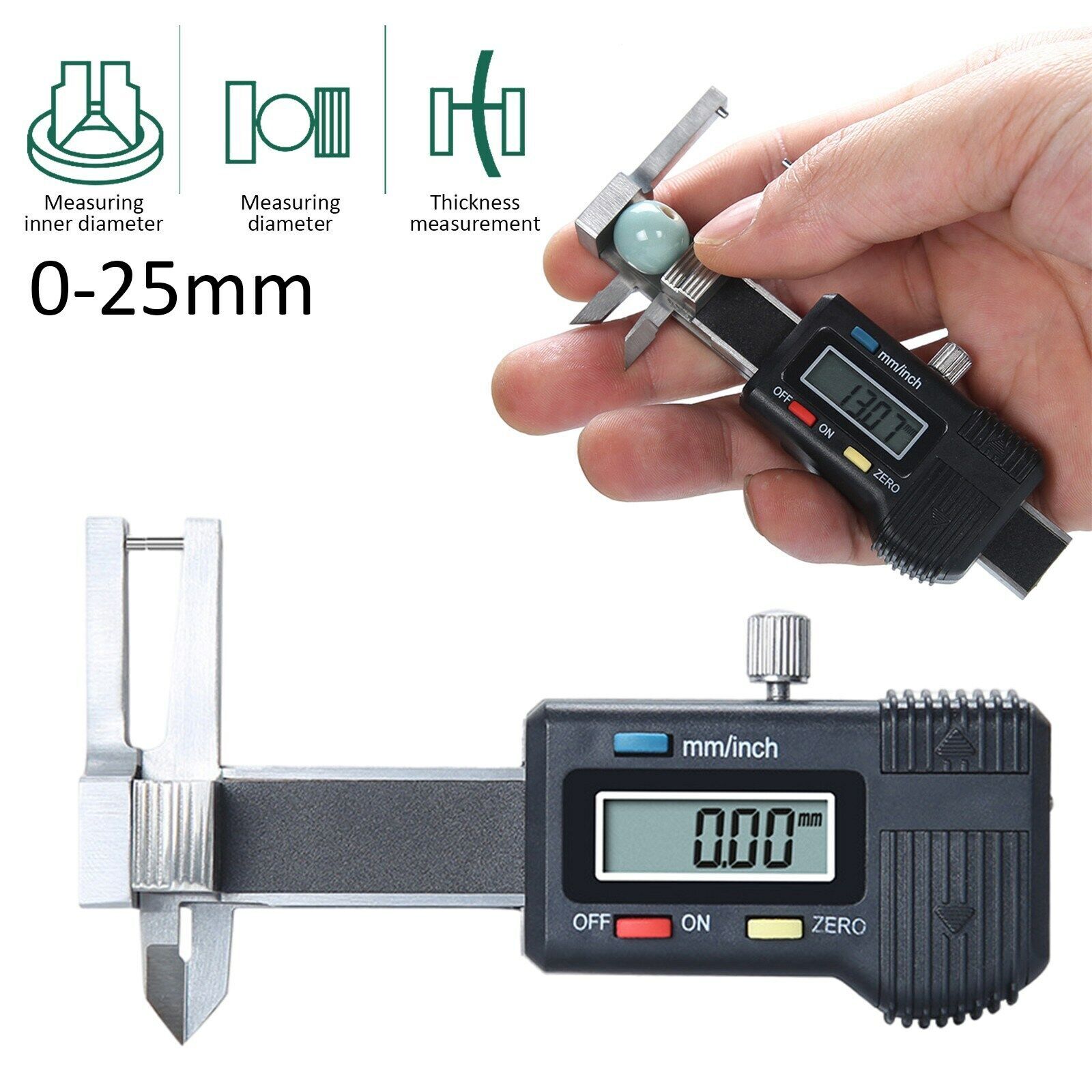 0-25mm Digital LCD Jewelry Caliper Measuring Tool For Pearl Diameter Thickness