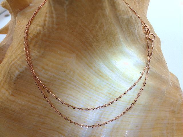 1.1MM ITALIAN 14K ROSE GOLD SPARKLY DIAMOND-CUT ANCHOR CHAIN NECKLACE 16-24″