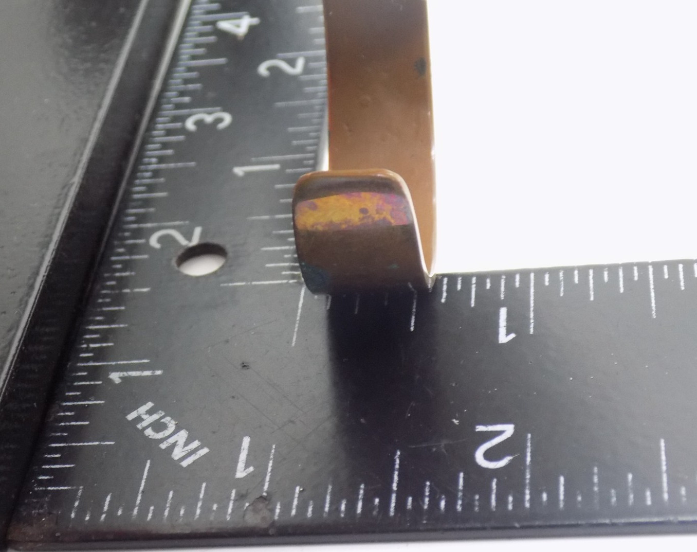vtg Diné Navajo Willie Nezzie WN Copper Turquoise Coral Inlay Cuff Bracelet