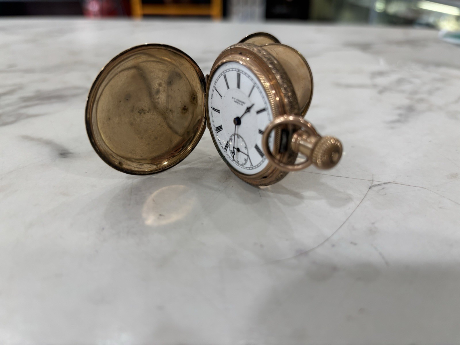 NY Standard Pocket Watch 40mm Case Gold Filled Parts/Repair ⚙ Has Engraving