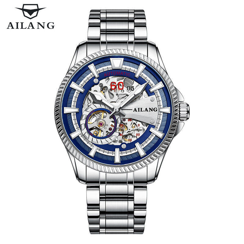 AILANG Brand Men Watch Hollow Automatic Mechanical Wristwatch Waterproof