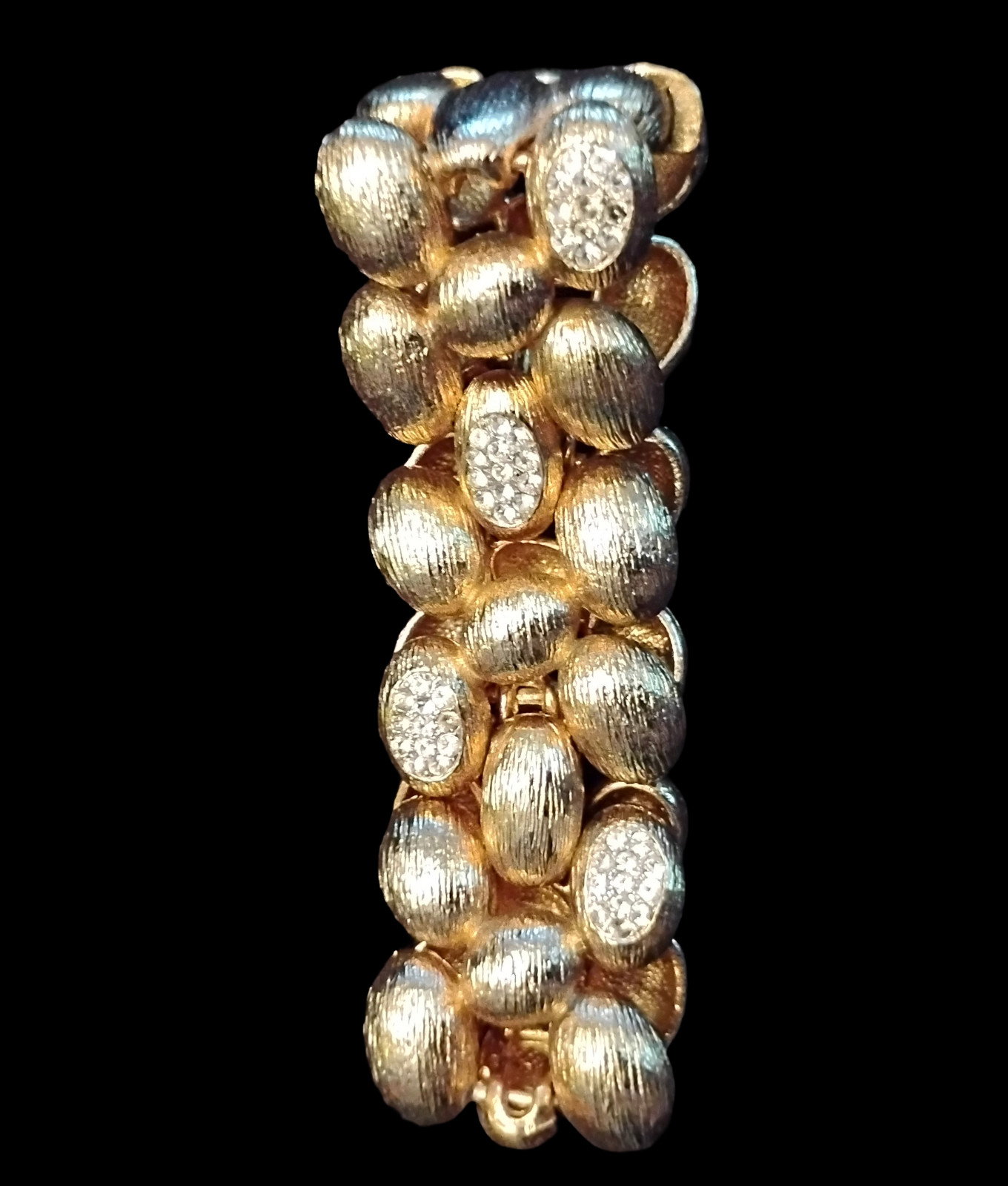 Rhinestone Gold Tone Magnetic Closure Bracelet