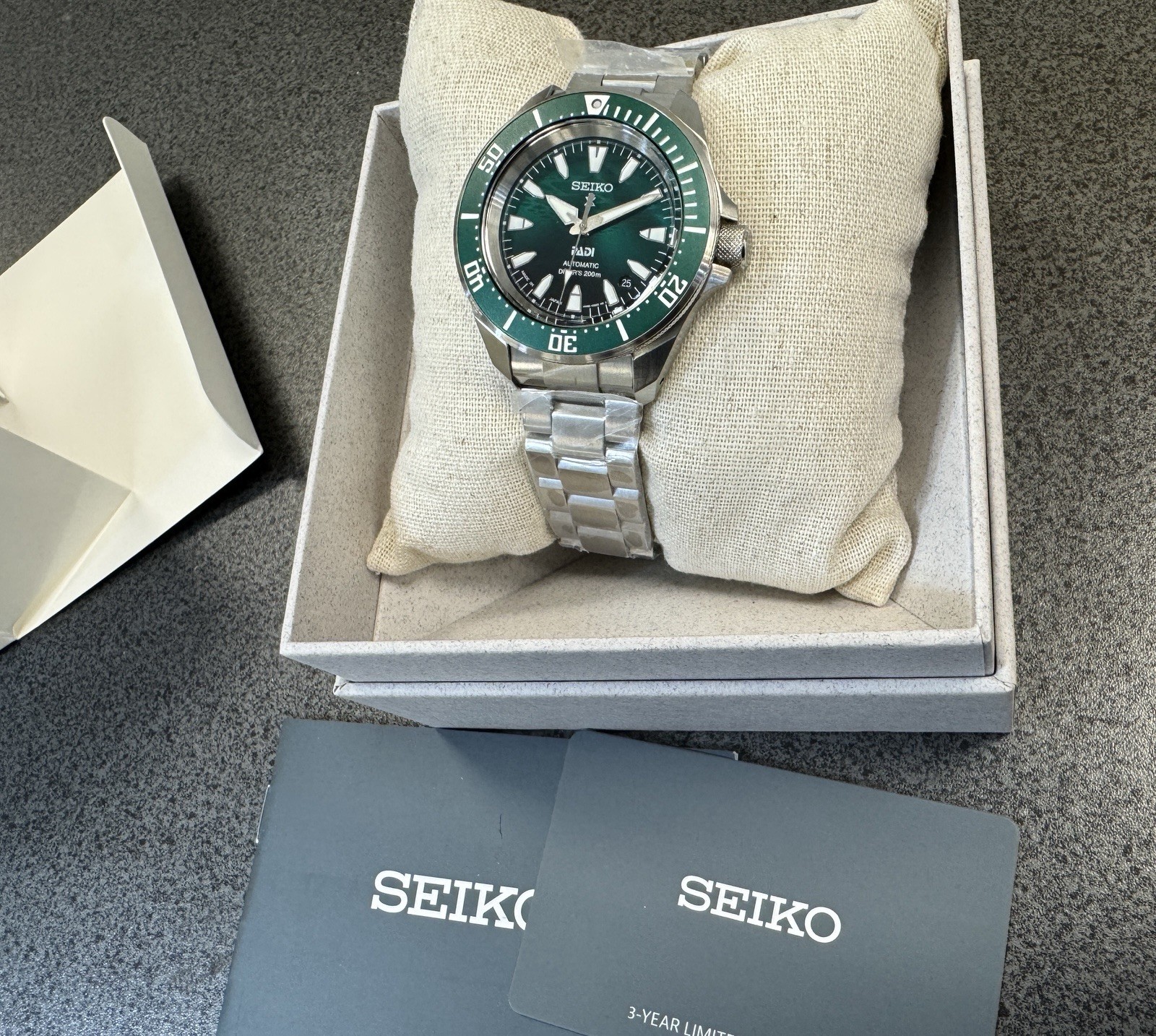 Seiko Prospex Sea Samurai PADI Divers Green Dial Special Edition Watch SRPL13