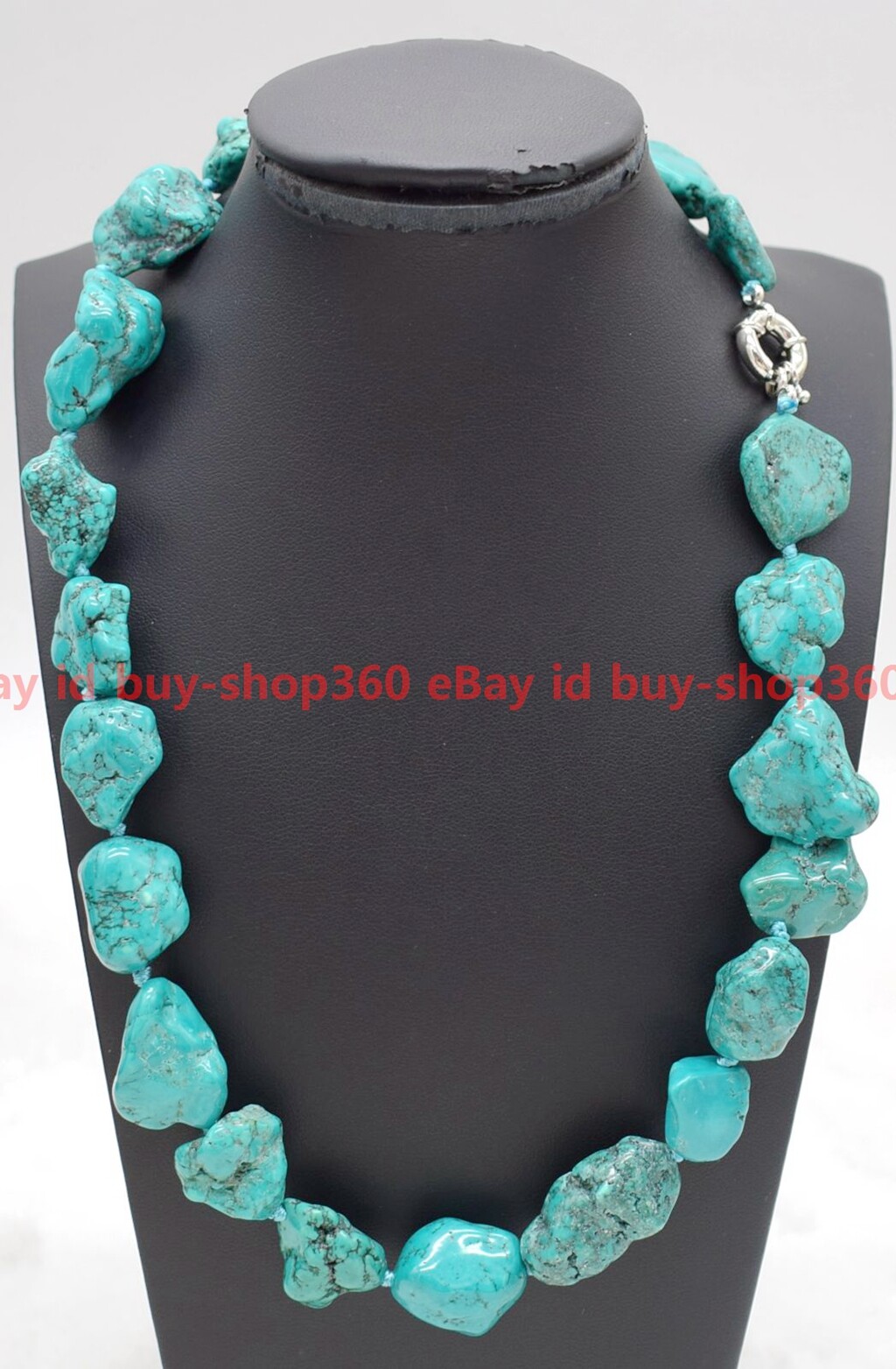 New Genuine Natural 15-20mm Blue Turquoise Gemstone Irregular Beads Necklace 18″