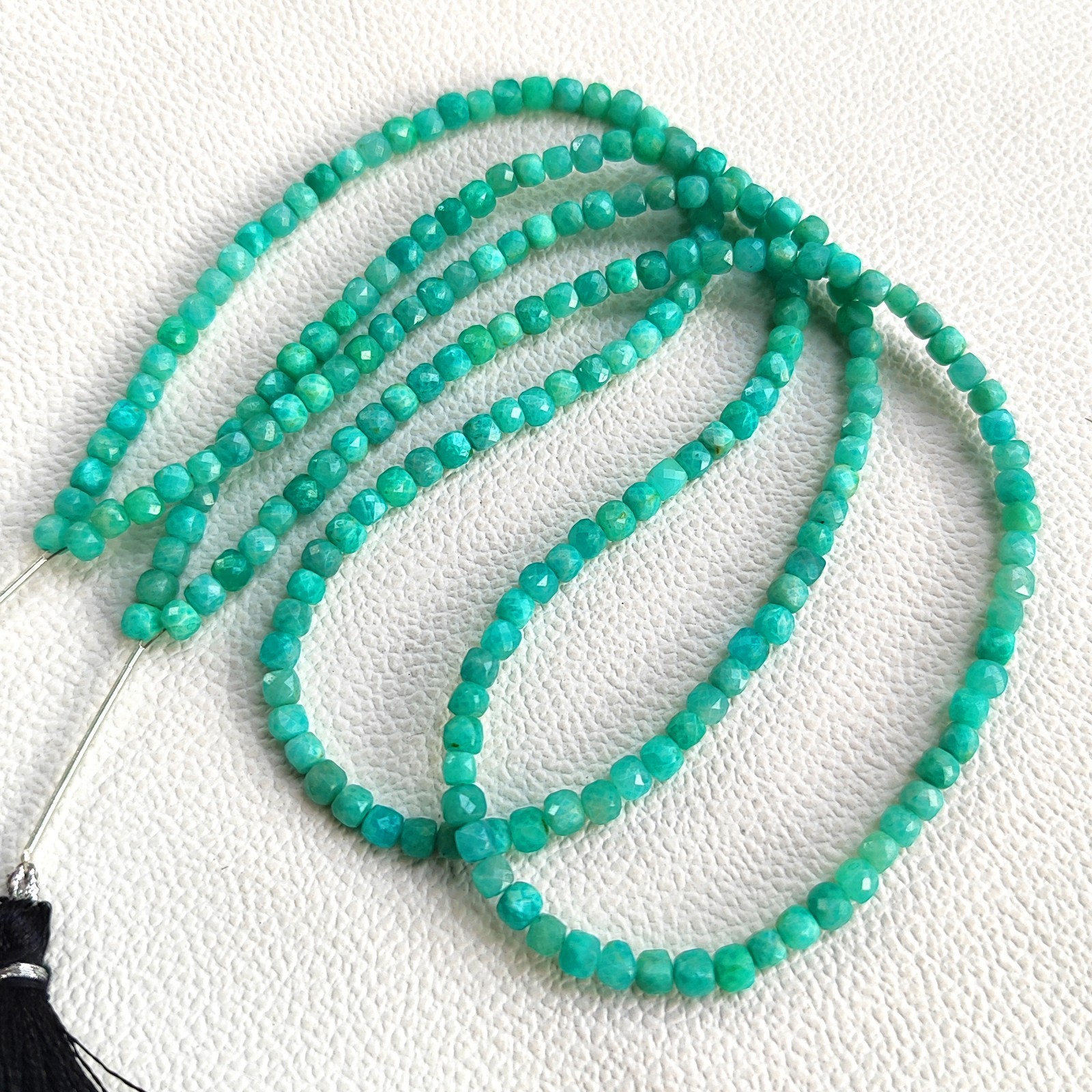 Madagascar Amazonite Beads 4mm Faceted Cube Genuine Gemstone 17″ Strand