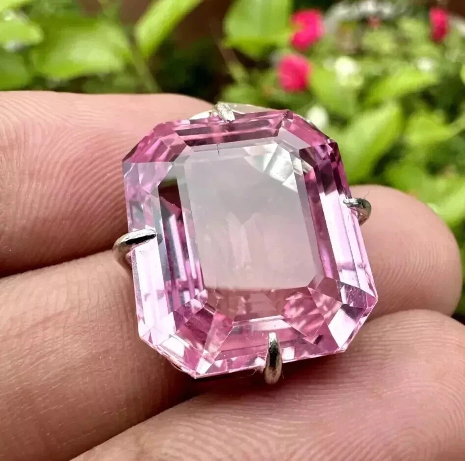 Natural 35 Carat Padparadscha Sapphire Certified Loose Gemstone 925 Silver