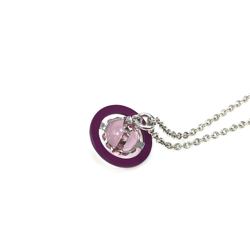 Vivienne Westwood Petite Orb Pendant Necklace Silver Pink