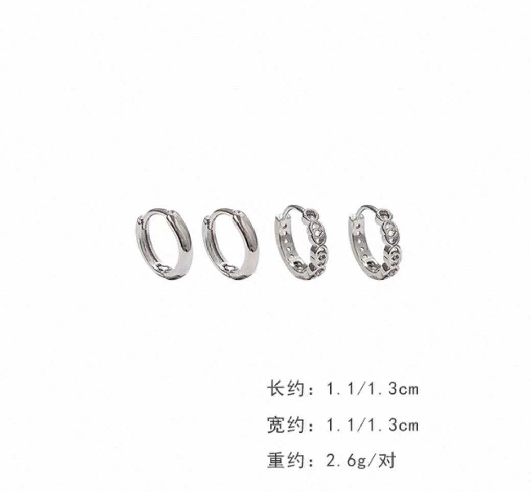6 Pairs Titanium Steel Earrings Set Gift Box Included Random Style Free Shipping
