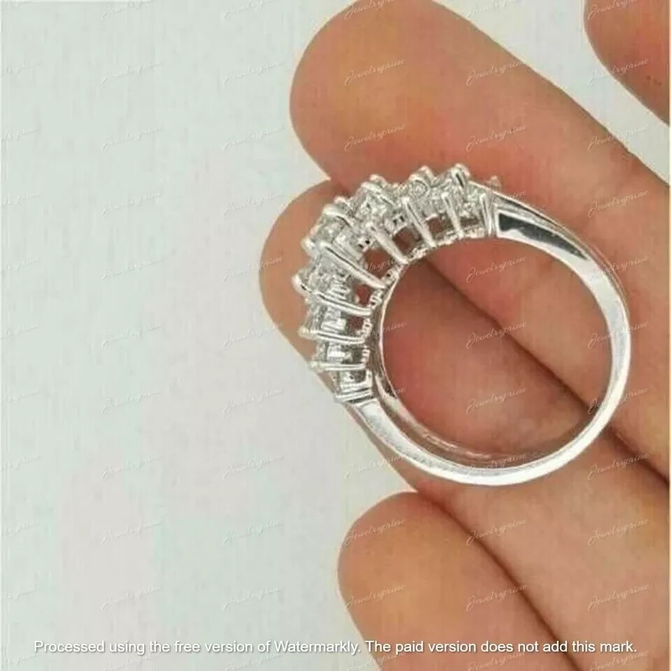 3Ct Round Cut Lab Created Diamond Wedding Engagement Ring 14K White Gold Plated