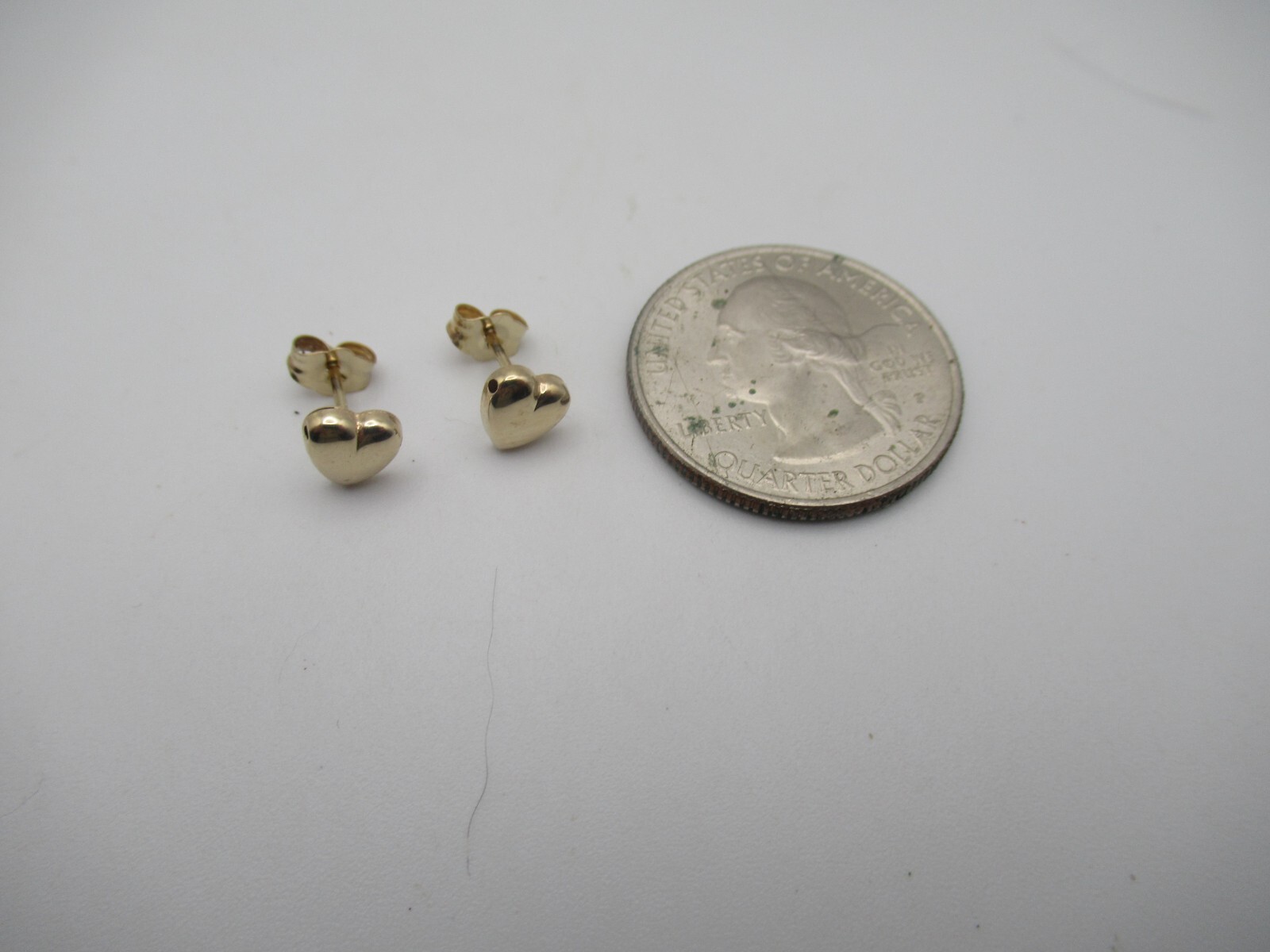 Approximately 6MM 14Kt. Yellow Gold Heart Earrings