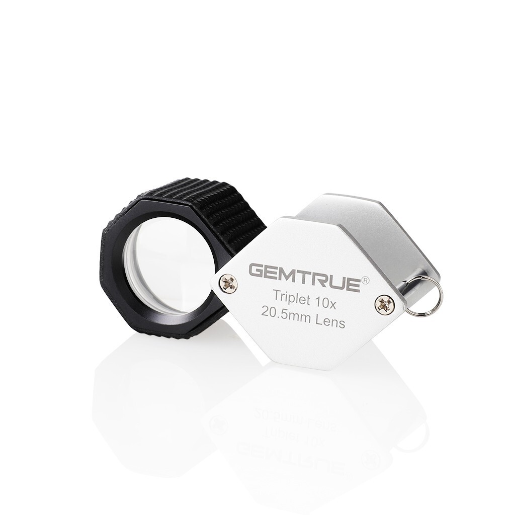 GemTrue Jewelry Loupe Diamond Loupe 20.5mm 10x Triplet Loupe with Rubber-grip