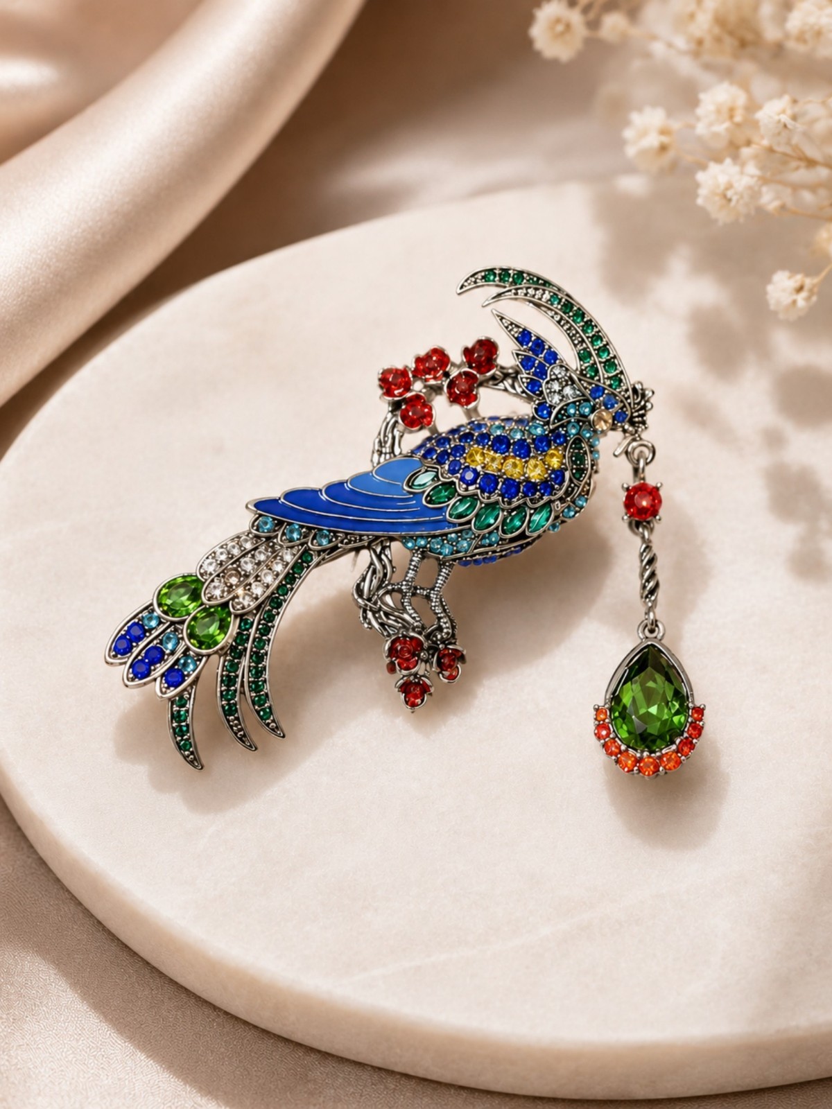Vintage Bird Brooch Crystal Style Rhinestone Lapel Pin Fashion Jewelry Gift