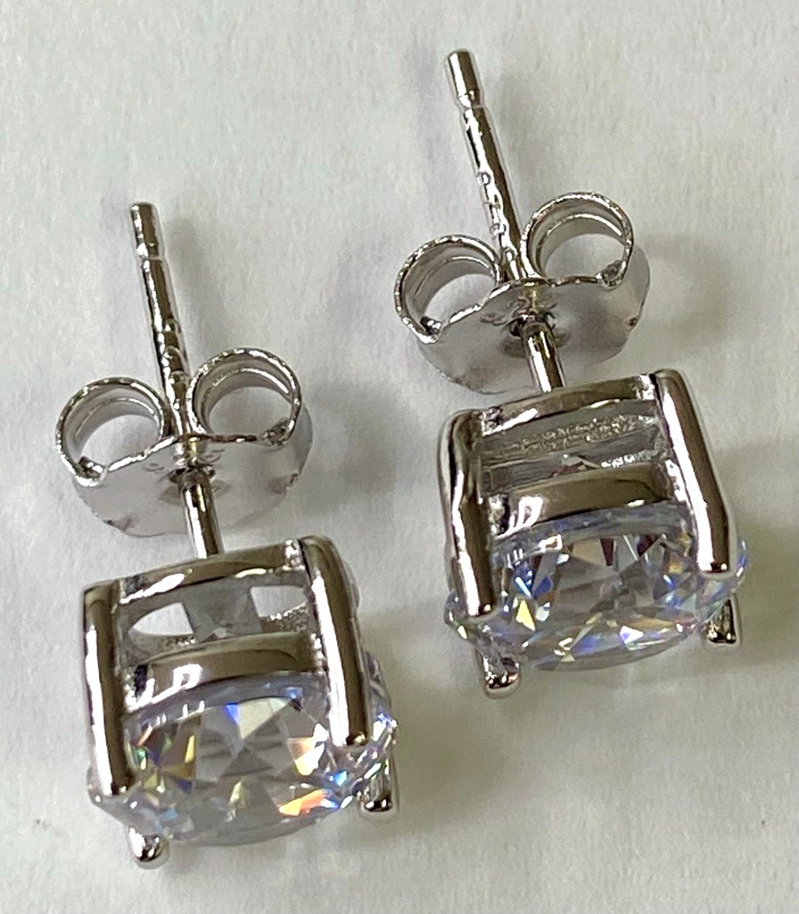 QVC Diamonique Epiphany Platinum Clad 100-Facet 2.00 cttw Ladies Stud Earrings