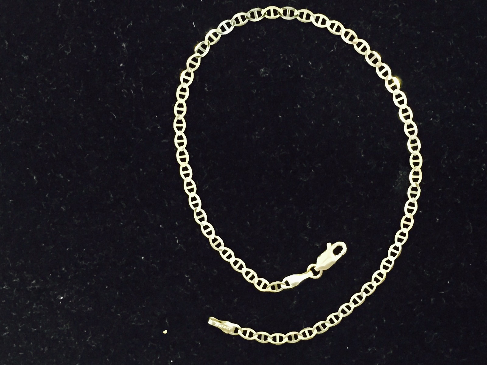 10k Yellow Gold 10″ Solid Anchor Mariner Link Anklet Chain Bracelet 3.2 mm 2Gram