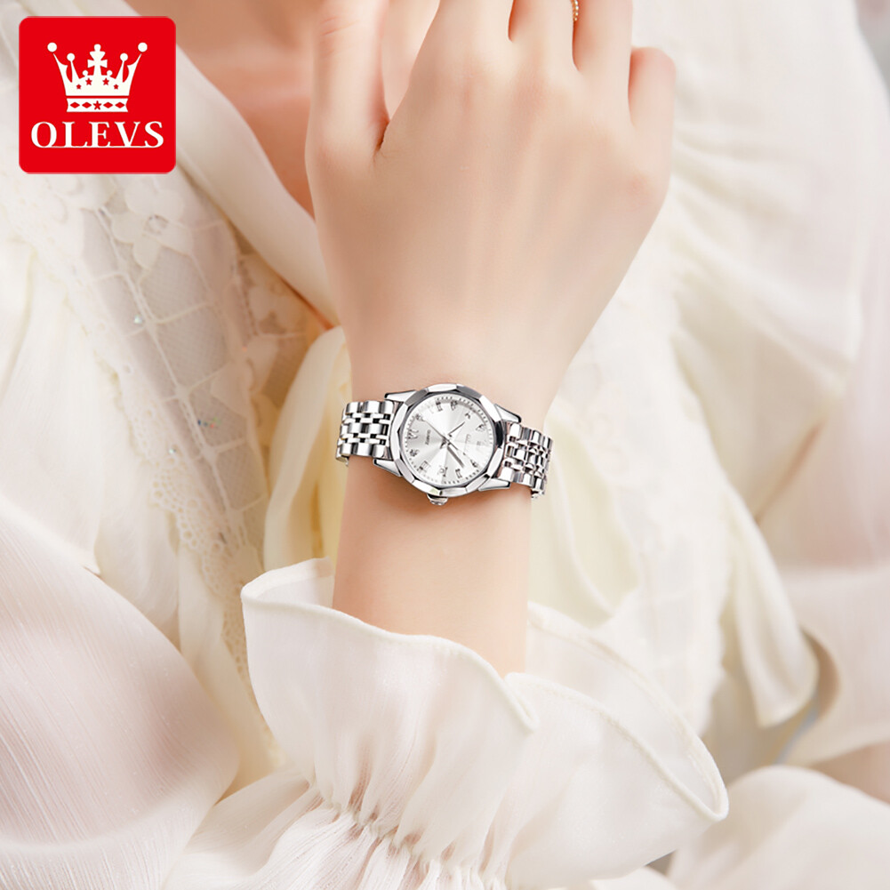 OLEVS Women Quartz Watch Date Display Luminous Waterproof Wristwatch