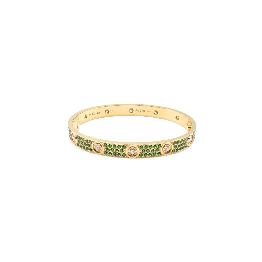 Cartier Love Bracelet 18K Yellow Gold Diamond and Tsavorite