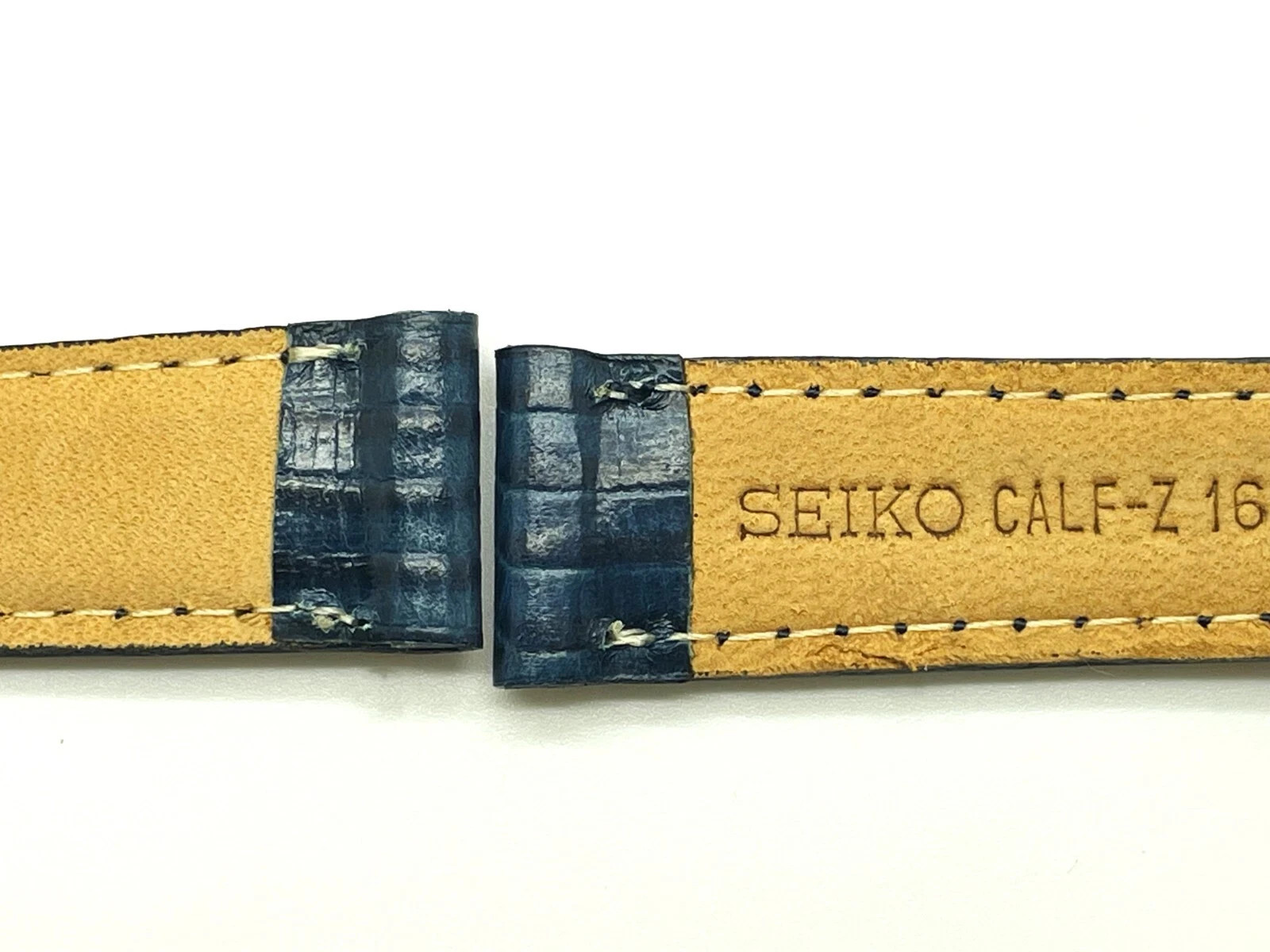 SEIKO LADIES NEVER WORN 16MM BLUE LEATHER REPLACEMENT DRESS BAND 890-16