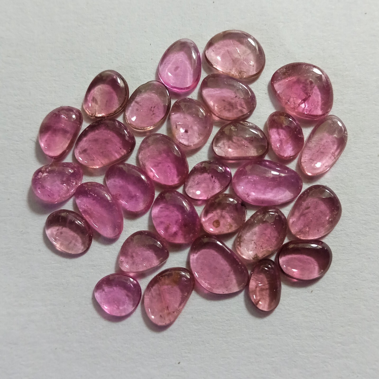 12.5 Carat Natural Top Pink Color Tourmaline Smooth Rose Cut Shape 29 Piece Lot
