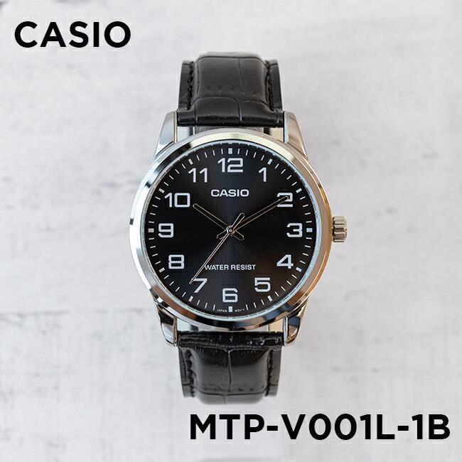 Casio MTP-V001L-1B Men’s Black Dial Black Leather Strap Analog Quartz Watch