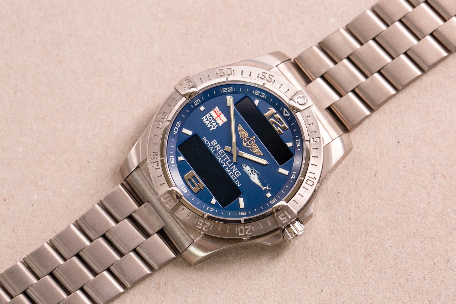 BREITLING Aerospace ROYAL NAVY MERLIN Helicopter – Military Limited Edition NOS