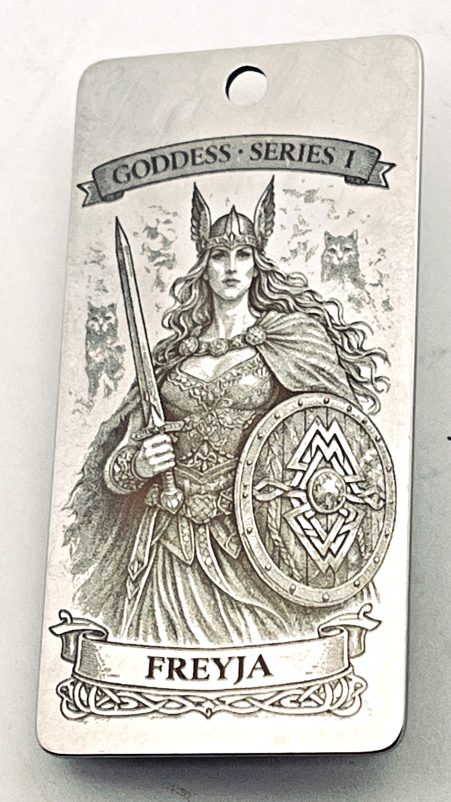 Pendant Goddess Mythology Series Dog Tag Necklace Freyja Athena Artemis Hera USA
