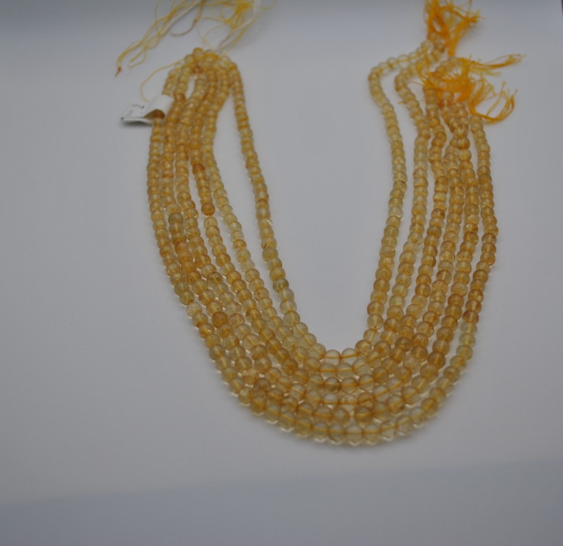 Citrine Gemstone Strand with Smooth Stones (No Clasp)